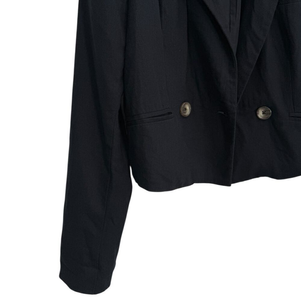 Jason Wu Linen Cropped Blazer in Black size Small - Picture 7 of 7